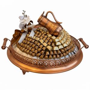 Bandeja de metal con acabado de cobre de la mejor calidad, moderna y decorativa, para servir dulces, ideal para bodas, fiestas y decoración del hogar, en oferta. - Product Image 3