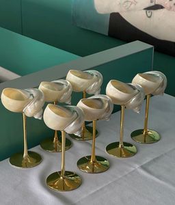 Gobelet à vin en coquillage naturel, verre artisanal en forme de coquille pour la décoration de la maison, thème nature, vaisselle décorative - Product Image 5