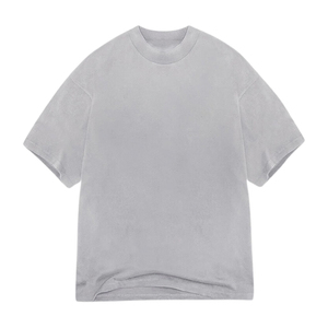 Gray Magliette Regular Fit Mens T-Shirt Neck <b>Short</b> Sleeve Oversized 100% Cotton Quick Dry Breathable Tee Casual Streetwear - Product Image 1