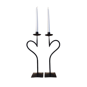 Minimalist Geometric Iron <b>Candle</b> Holder 3 Arms Metallic Gold Black <b>Candle</b> Stand Set Of 2 <b>Wedding</b> Centerpiece Table Decor Gifting - Product Image 4