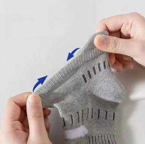 Men's Ankle <b>Socks</b> Solid Gray Knitted Breathable Polyester/Cotton Cuff Logo Sporty Sports Summer Standard Thickness - Product Image 5
