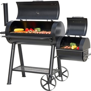 Grand <span class=keywords><strong>barbecue</strong></span> fumoir commercial au charbon de bois avec roues et étagère de rangement pour restaurant - Product Image 3