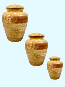 Urne funéraire en bois naturel avec finition artisanale décorative pour hommage commémoratif, cendres de crémation et présentation significative à la maison - Product Image 2