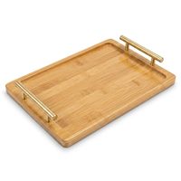 Plateau de service en bois minimaliste moderne avec poignées, grand plateau rectangulaire pour café, thé, petit-déjeuner, pour la maison, la cuisine, le restaurant