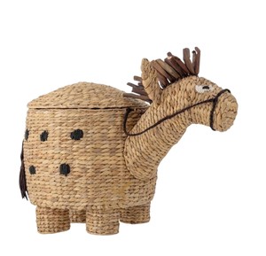 Cute Donkey Water Hyacinth Storage <b>Basket</b> <b>with</b> <b>Lid</b> Woven Animal Shaped Toy Organizer Bin for Kids Room Decor - Product Image 3