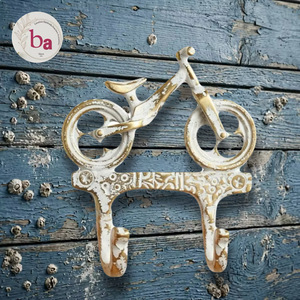 Gancho de Pared para Bicicleta Estilo Vintage, 2 Ganchos, Metal, Hecho a Mano, Decorativo, con Instalación Autoadhesiva, Impermeable, para Uso Doméstico - Product Image 1