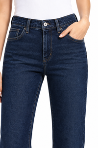 RAVTIN <b>Women's</b> High Waist Dark Wash Straight Denim <b>Jeans</b> Full Length Casual Style <b>Stretch</b> Breathable Regular Fit 300g Autumn - Product Image 5