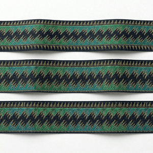 Ruban Jacquard Rayé Doré en Polyester de 38 mm en Gros pour la Décoration de Vêtements, la Tapisserie, les Fournitures Artisanales et l'Utilisation Textile Domestique - Product Image 1