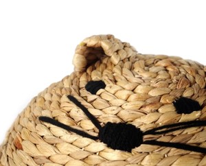 Handwoven Water Hyacinth Animal Storage <b>Basket</b> with Lid Cat Shaped <b>Wicker</b> Toy <b>Basket</b> for Kids Nursery, Playroom, Bedroom - Product Image 3