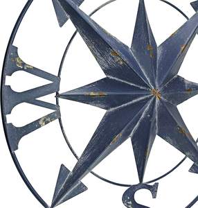 Rose de la Vente en Métal Vieilli, Décoration Murale Nautique pour Intérieur et Extérieur, Art Mural Maritime Vintage, Décoration Rustique pour Maison de Style Côtier - Product Image 2