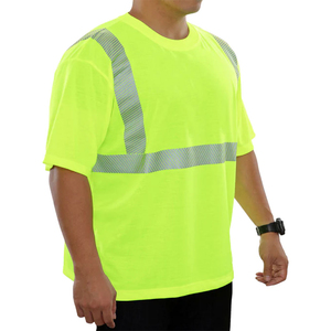 เสื้อยืดนิรภัยสะท้อนแสงสีเขียวมะนาว ใช้ได้ทั้งกลางวันและกลางคืน - Product Image 1