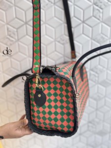 2026 Luxury Designer Hand Tooled Carving Leather Speedy Handbag Gypsy <b>Boho</b> Checkers Pattern Western Stylish Women Shoulder <b>Bag</b> - Product Image 2