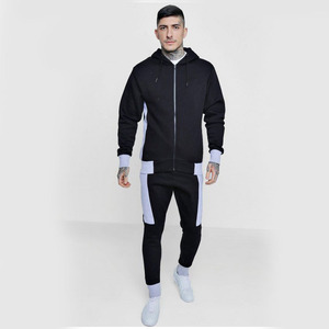 Conjunto Deportivo Gris con Capucha para Hombre, Cierre Completo, Color Sólido, Poliéster y Algodón, Transpirable, para Otoño, con Bolsillos Laterales - Product Image 5
