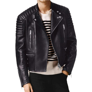 Gilet moto pour homme en cuir PU rouge, écologique, respirant, avec col montant, coupe ajustée, streetwear, vêtements d'hiver - Product Image 1