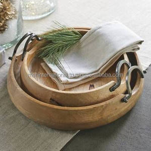 Bandeja de madera para servir cocina fruta comida desayuno bandeja de madera para Hotel restaurante bandeja de madera para servir proveedor al por mayor - Product Image 5