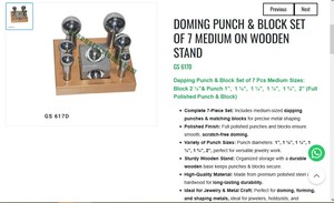 Doming Punch and Block Set 7 Pieces Medium Jewelry Forming <b>Tool</b> Polished Dapping Set With Stand | Item No GS-617D - Product Image 3