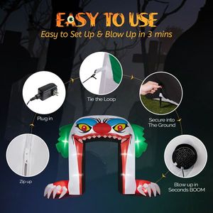 8.9 FT <b>Halloween</b> <b>Inflatable</b> Outdoor Decorations Scary Giant Clown Archway Built for the Spooky Season - Product Image 3