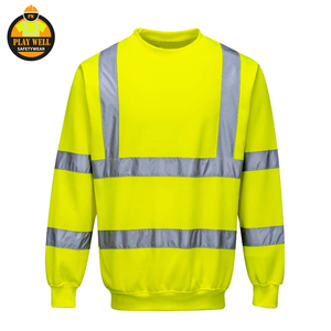 Sudadera de Seguridad Reflectante Fluorescente Verde, Sudadera con Capucha de Alta Visibilidad, Sudadera de Forro Polar de Alta Visibilidad - Product Image 3