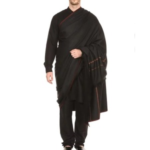 Premium <b>Black</b> Afghan Men's Traditional Shawl Handmade Pashtun Ethnic Winter <b>Wrap</b> Wholesale - Product Image 2