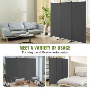 Divisorio Pieghevole a 3 Pannelli in Tessuto per Privacy, Separatore per Ufficio o Casa, per Camera da Letto, Sala da Pranzo o Soggiorno - Product Image 2