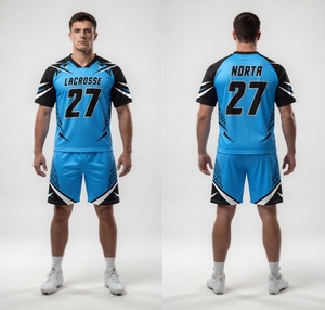 Ensembles d'uniformes de lacrosse entièrement sublimés, incluant un rembourrage supplémentaire de la poitrine, des coutures renforcées, une technologie de séchage rapide - Product Image 2