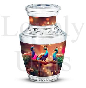 Urne funéraire paon « Paix éternelle » pour cendres humaines, commémoration personnalisée, souvenir décoratif, hommage et rémembrance - Product Image 3