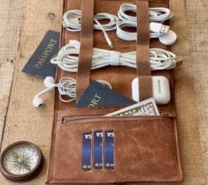 Vintage Leather Cosmetic Organizer Travel Pouch Shaving Kit Bag with Large Capacity and Premium Zipper Closure - Product Image 2