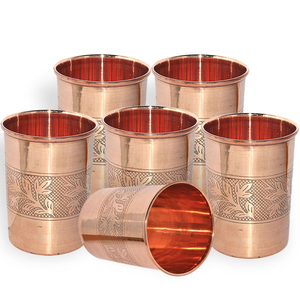 Ensemble de 2 gobelets en cuivre pur, faits à la main, verres ayurvédiques pour le bien-être, le soutien immunitaire et la détoxification, laque écologique - Product Image 6