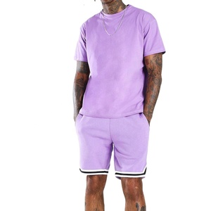 Short de plage pour hommes, ensemble deux pièces, T-Shirts décontractés, simples, personnalisés et élégants, à ourlet imprimé, été, - Product Image 1