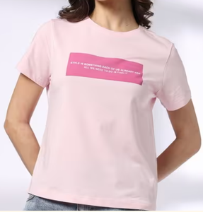 เสื้อยืดผู้หญิงแบบ OEM สั่งทำพิเศษ ผ้าฝ้ายออร์แกนิค 100% เป็นมิตรกับสิ่งแวดล้อม ระบายอากาศได้ดี ไม่เป็นขุย แห้งเร็ว ผ้าเจอร์ซีย์เรียบ จากโรงงาน - Product Image 4