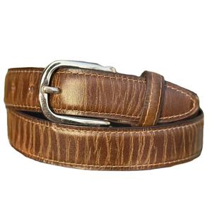 Ceinture en cuir véritable faite à la main de haute qualité pour homme, avec boucle en fer brodée, largeur 3,5 cm, design élégant et formel pour le bureau et les affaires - Product Image 1