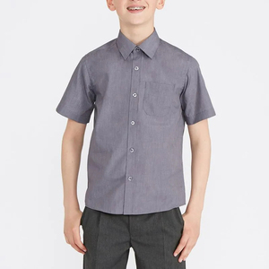 Chemise d'uniforme scolaire pour garçons, design personnalisé, manches courtes, tissu polyviscose - Product Image 1
