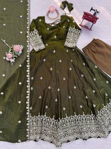 Vestido Georgette informal de diseñador de Venta caliente para mujer de manga larga con hermoso vestido de fiesta de boda indio pakistaní - Product Image 3