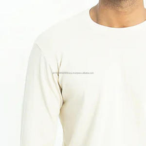 Camiseta 100% algodón para hombre, corte holgado, cuello redondo, camisetas de algodón de primera calidad, manga larga para hombre - Product Image 4