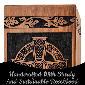 Handmade Wooden Cremation Urn for Human Ashes Premium Solid Wood Funeral Urn with Engraving by AYAANS - Product Image 5