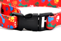 Ensemble collier et laisse pour chien en nylon rouge imprimé, avec boucle réglable et clochette, pour petits chiens, toutes saisons