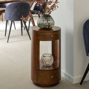 Mesita de noche redonda Vandana Vista Terra hecha de madera de mango - Product Image 3