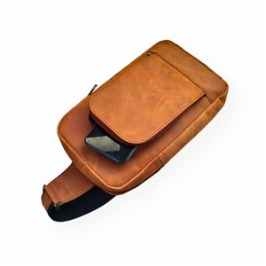 High Quality Genuine Brown Leather Women <b>Sling</b> Bag Elegant Crossbody Chest Pack for Daily & Travel Use - Product Image 3