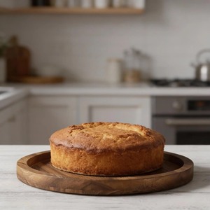 <b>Round</b> Wooden Decorative <b>Tray</b> Handmade Rustic Style Single-Piece Package for Dining Table - Product Image 3
