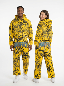 ชุดเซ็ตฮู้ดดี้และกางเกงสตรีทแวร์สำหรับฤดูหนาว ระบายอากาศได้ดี ผลิตจากผ้าฝ้ายฟลีซ 100%  ชุดลำลองสุดเท่ห์ พิมพ์ลายกราฟิก  ใส่สบาย ทรงโอเวอร์ไซส์  สำหรับทั้งชายและหญิง - Product Image 3