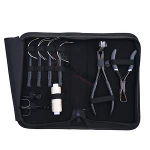 Kit de Herramientas para Extensiones de Cabello: Alicates para Extensiones de Cinta Adhesiva, Removedor de Microperlas, Pinzas de Pico de Pato Largas para Seccionar, Agujas Curvas, Mini Tijeras, Hilo - Product Image 1
