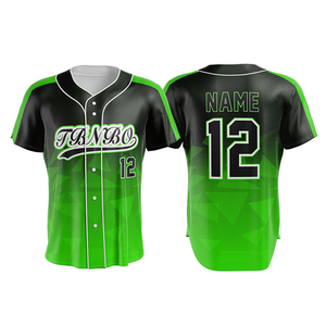 Maillot de softball pour homme à manches courtes, boutonné sur le devant, rayé bleu et blanc, en polyester respirant, pour toutes les saisons - Product Image 3