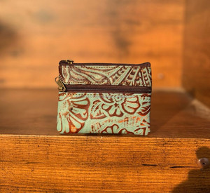 Cartera de piel de vaca auténtica con estampado de flores de lujo para mujer, soporte pequeño para coche, llaveros con múltiples bolsillos para mujer, monederos - Product Image 2