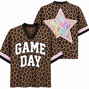 Y2K Leopard Print V-Neck Oversized T-Shirt With Rhinestone Glasses And <b>Bubble</b> Gum Design Unisex Breathable Summer Style - Product Image 2
