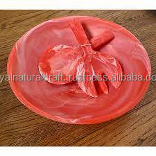 Cuencos de fruta y ensalada de resina de gran tamaño redondos modernos ecológicos con cuencos de servicio hechos a mano de alta calidad en varios colores - Product Image 3