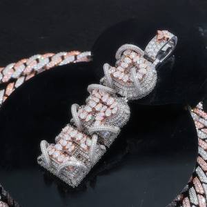 Colgante Vertical de Moissanita con Letra Personalizada, Amuletos Modernos de Plata Esterlina 925 Certificada para Unisex - Product Image 4