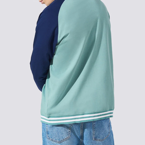 Plus Size <b>Men's</b> Custom Varsity <b>Baseball</b> <b>Jacket</b> With Stand Ribbed Collar Blank Design Custom Logo Option-Wholesale - Product Image 3