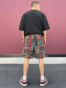 Vintage Ethnic Casual Shorts Men Streetwear Fashion Beach Shorts Gym Summer Athletic Print Cropped Pants - Product Image 4
