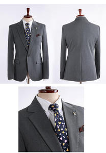 Costumes d'affaires ajustés pour hommes, 2 pièces, blazers à revers pointus, smokings, simple boutonnage, costume homme pour occasions formelles, grandes tailles, braguette zippée - Product Image 5
