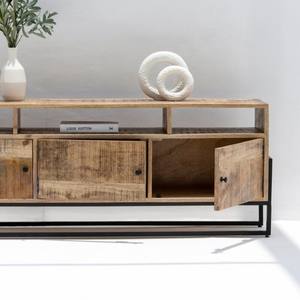 Meuble TV industriel en bois Vandana Novara Grand, console de divertissement moderne en métal et bois - Product Image 3
